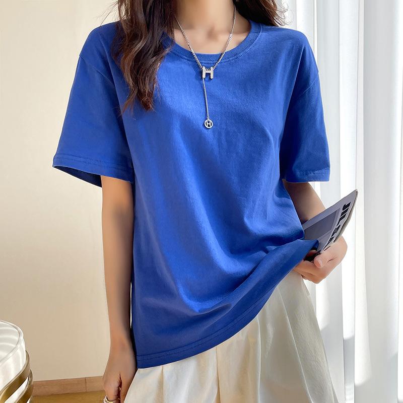 New Arrivals Unisex Solid-Color Short-Sleeve T-Shirt 100% Cotton T-Shirt Lightweight and Comfortable