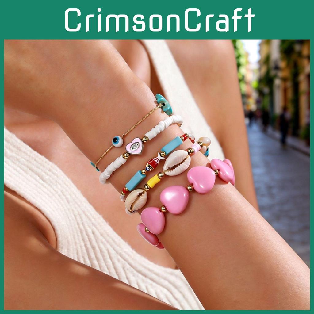 Bohemia Beach Style Turquoise Shell Bead Bracelet Handmade Gift For Men Women