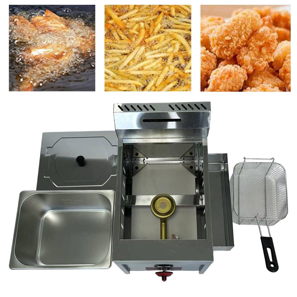 Commercial Deep Fryer Oil Portable Sturdy with Removable Basket 6L for Fried Chicken French