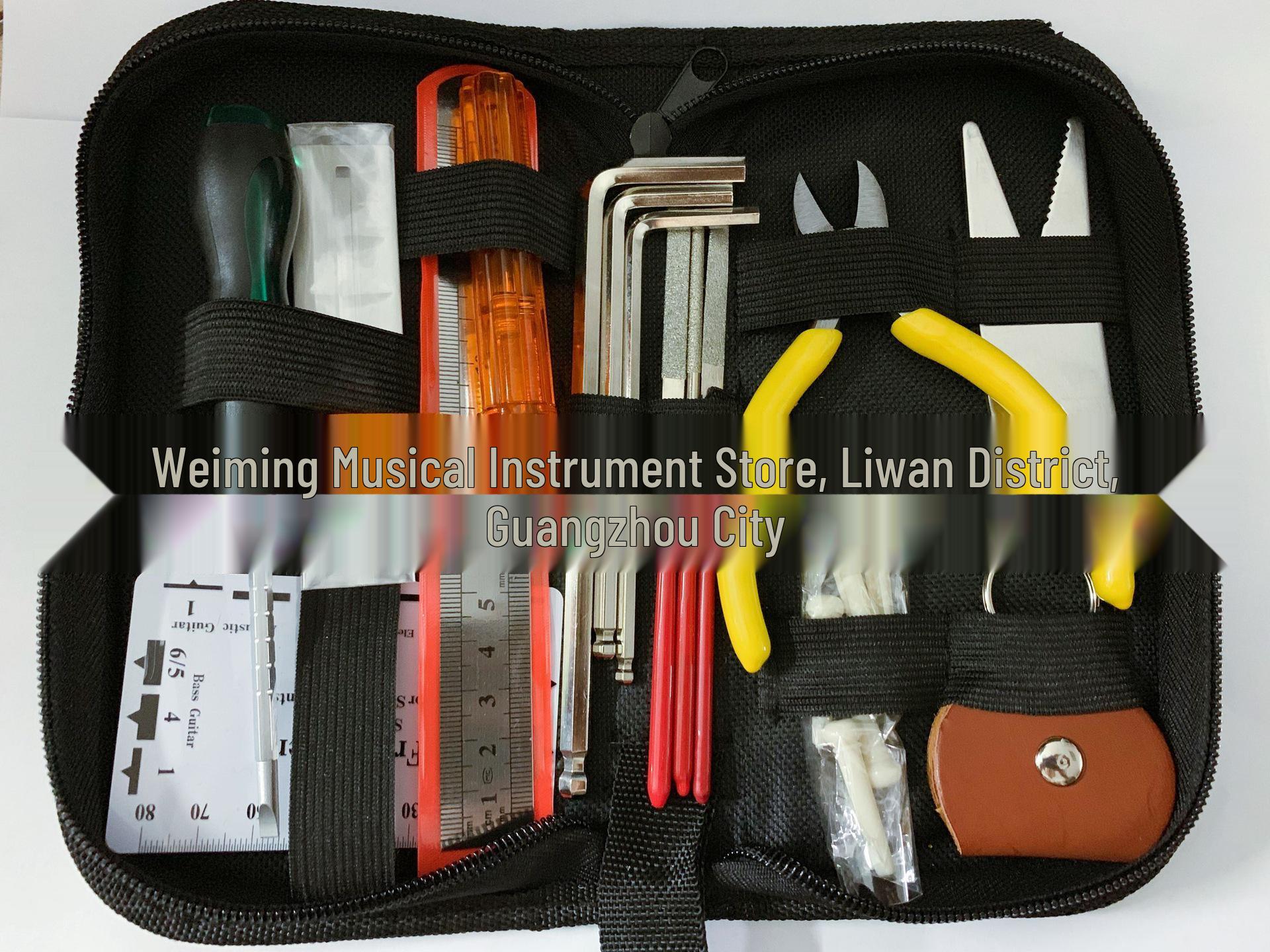 Guitar Repair Tool Set: 26-Piece Kit with File, Wrench, Ruler, String Cutter, and Fret Polisher
