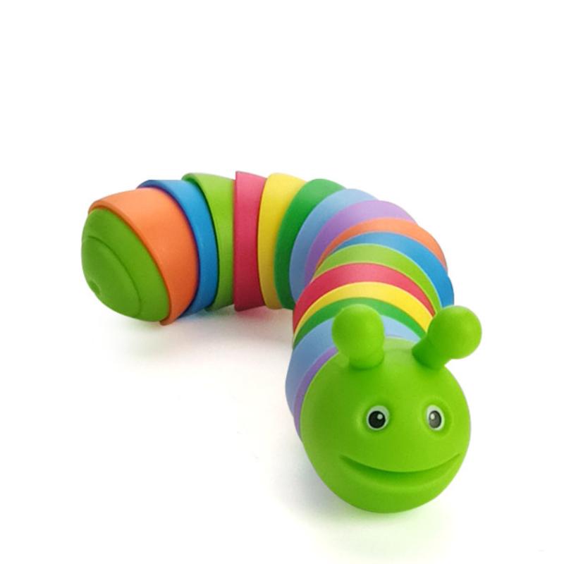 

Colorful Jointed Caterpillar Sensory Toy Killing Time Relieving Stress Above Crawling Toys Decompression Puzzle Caterpillar зелений