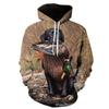 Winter Animal Print Hoodie Men Women Casual Loose Fit Sweatshirt