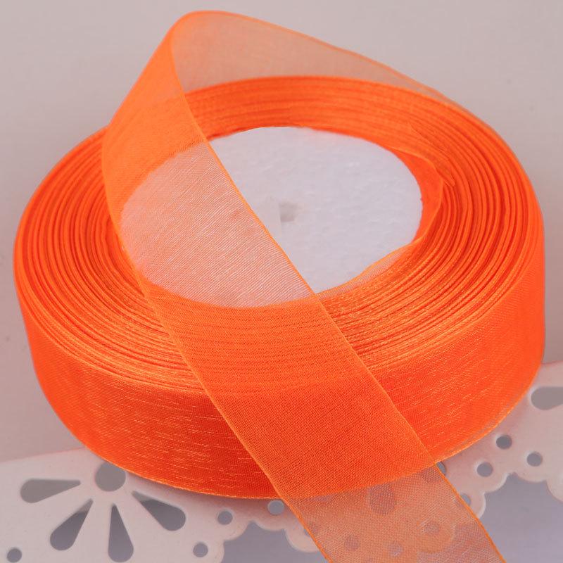 2,5 cm breites, transparentes Satinband aus Schneegarn für Bastelarbeiten und Haarschmuck