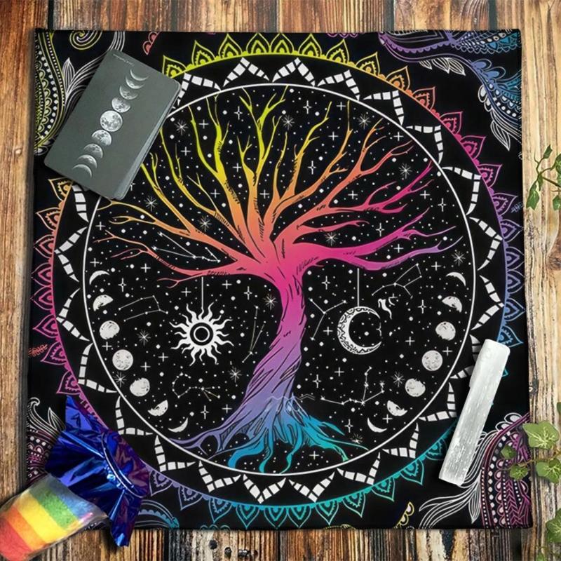 50x50/60x60/75x75cm Tarot Tischdecke Matte Geometrische Wahrsagungen Tischdecke Brettspiel Orakelkarten Unterlage Runenunterstützungsmatte