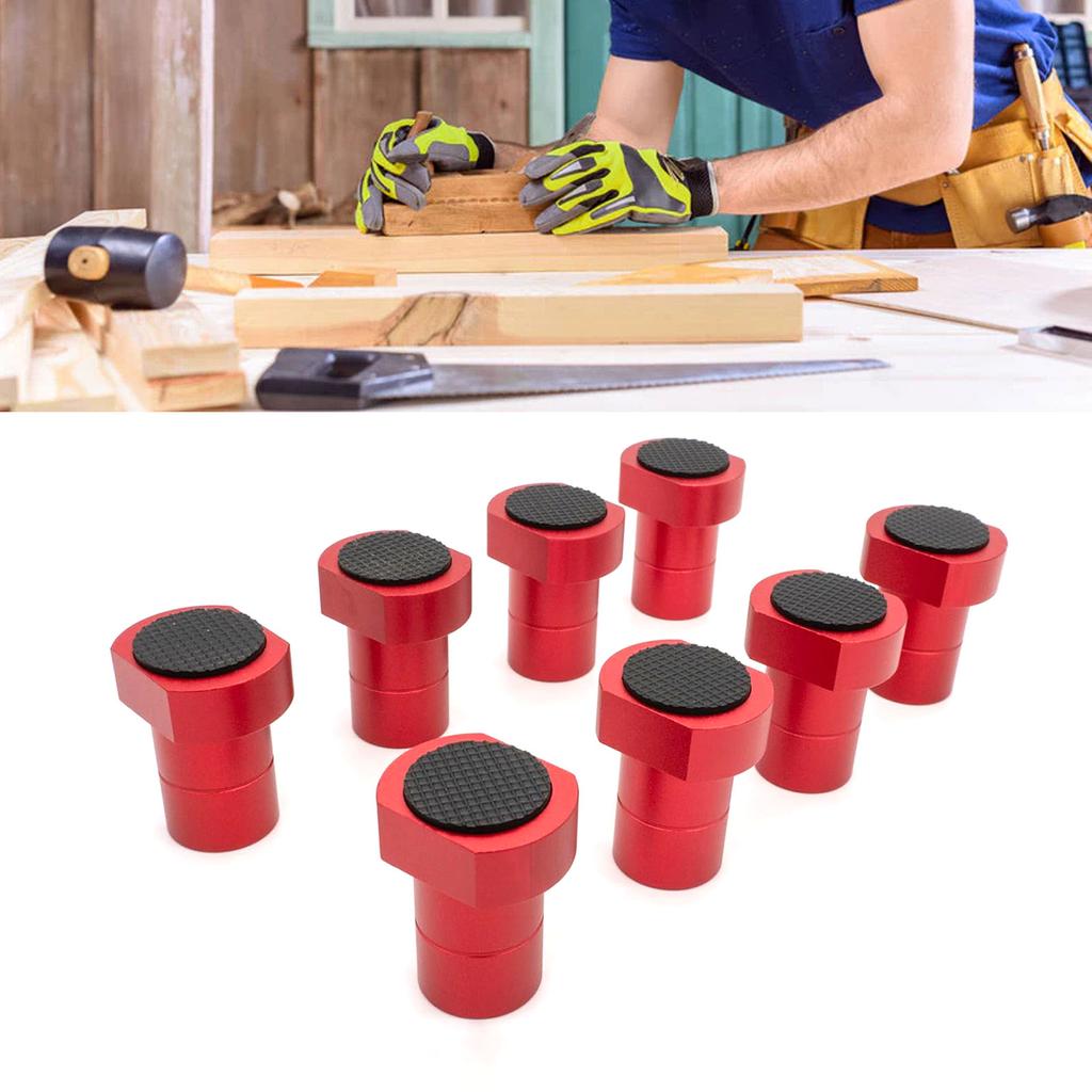 8Pcs Bench Dogs Aluminum Alloy Non Slip Bench Brake Inserts Woodworking Clamp for Milling Cutting 3/