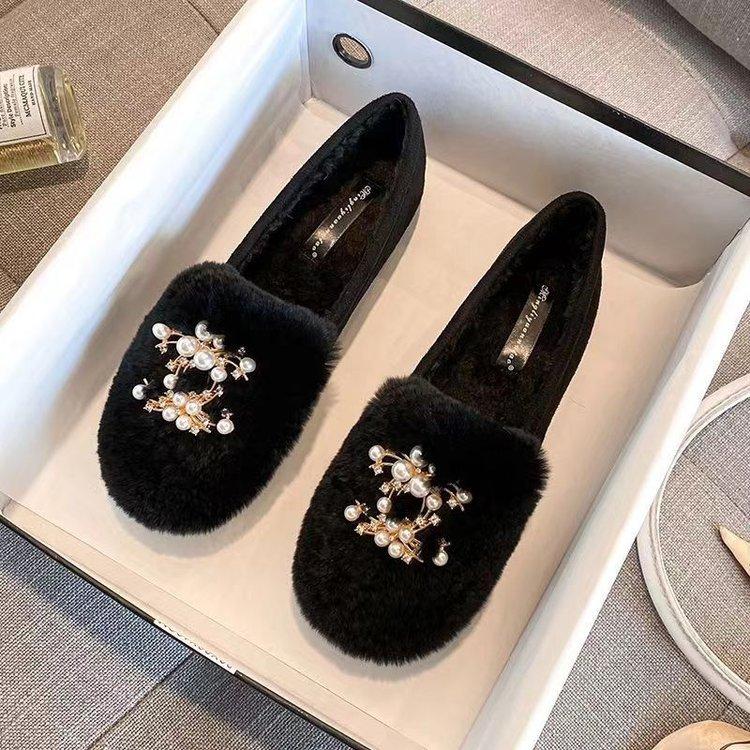 

Warm Mao Mao shoes women s autumn and winter new non-slip pregnant women s warm cotton shoes women s home lazy shoes 35 чорний
