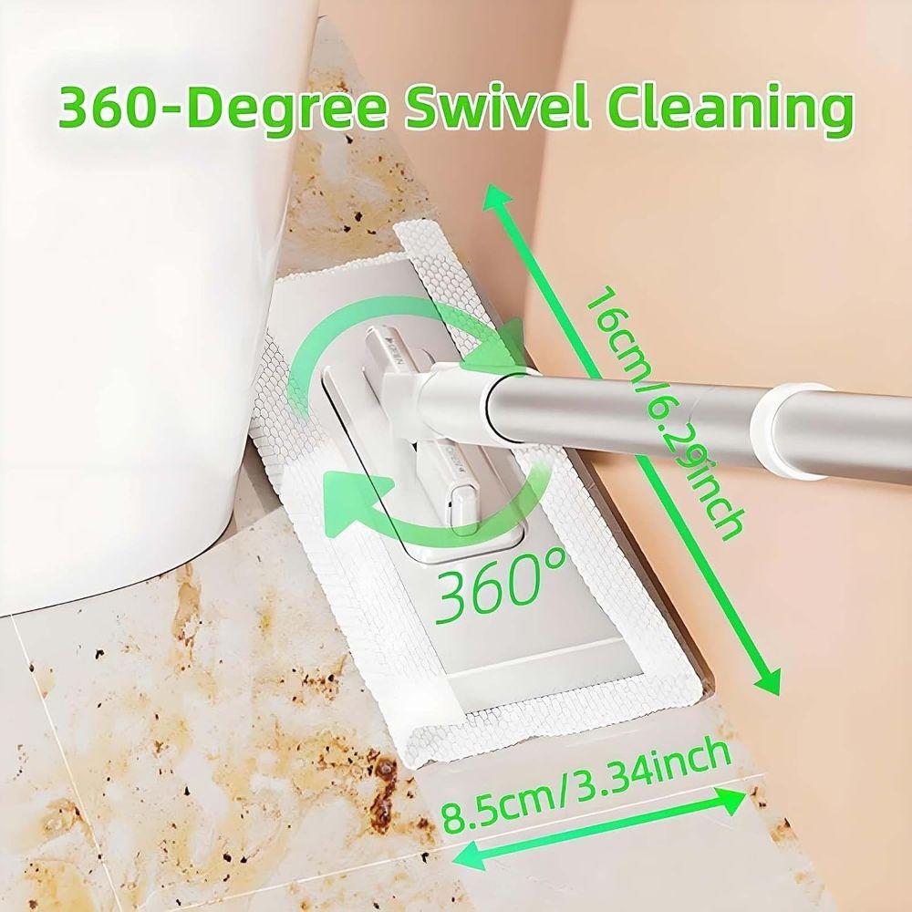 Clamping Hands-free Mop with 3 Reusable Cloths Automatic Mop Clip New Towel Mop  Dust Removal
