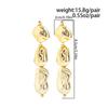 Salircon Classic Irregular CCB Beads Pendant Earrings Women Trendy Simple Gold Color Piercing Earring Party Jewelry Accessories