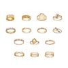 Promotional Combination Ring, Retro Personalized Point Diamond Hollow 14-Piece Set Jewelry.