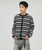 ECORR Washable Cotton Striped Crop Cardigan_Black