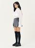 Interest Pleats Wrap Mini Skirt_Gray