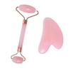 Natural Rose Quartz Jade Roller Gua Sha Set Facial Body Massager Roller Jade Stone Massage Set Face Lifting Beauty Massage Tools