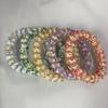6pcs/set Women Telephone Wire hair bands girls Star Printing Spiral Cord hair tie elastic Scrunchies  hair rope gum Accessories
