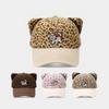 Retro Leopard Print Cat Ear Baseball Cap Female Cartoon Cat Embroidered Cap Outdoor Casual Sun Hat