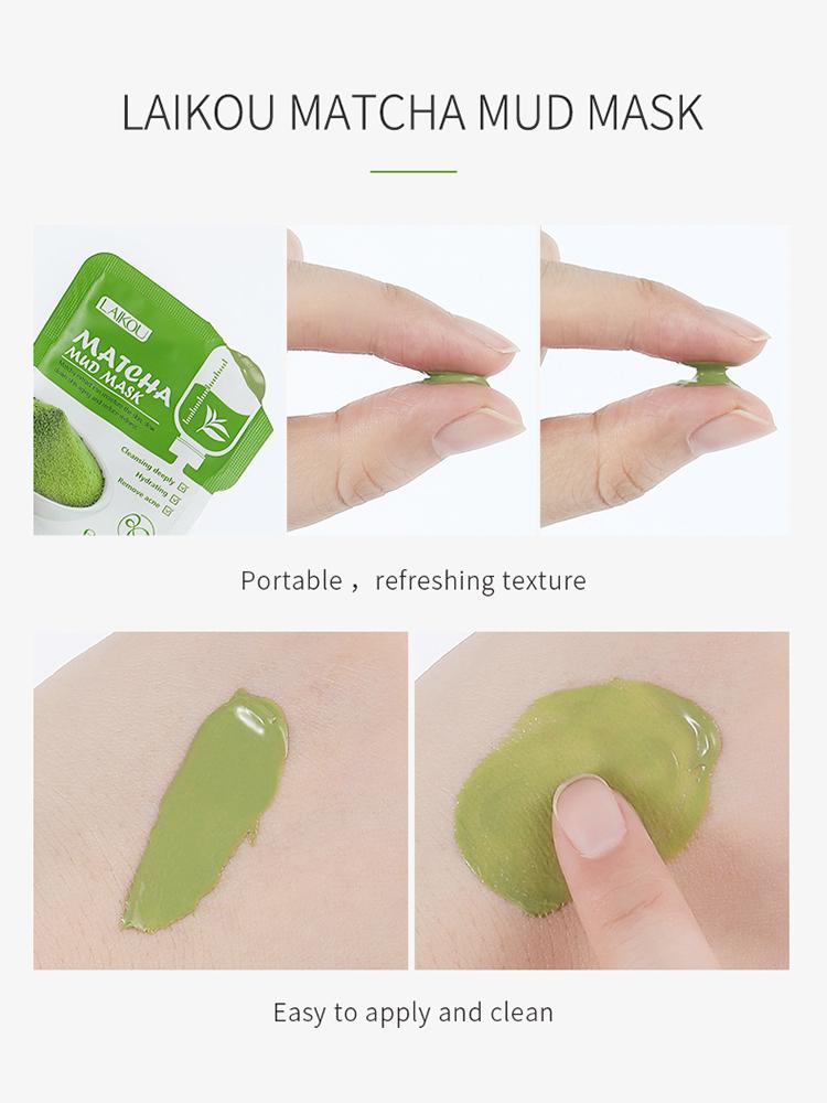 7pcs Matcha Green Clay Mud Face Mask Anti Wrinkle Night Facial Packs Dark Circle Moisturize Anti-Aging