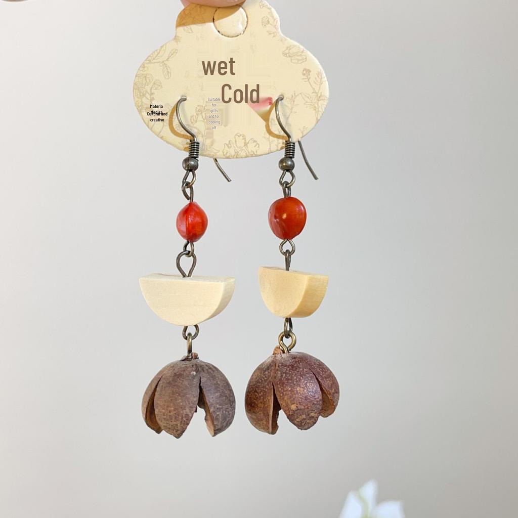 Yunnan Artistic Ethnic Fruit Earrings: Retro Natural Forest Style Design