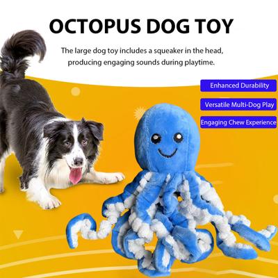 Pískacie hračky pre psov chobotnica Interaktívna plyšová hračka chobotnica na žuvanie pre psov agresívnych žuvačov Mäkká plyšová zvieracia hračka pre psov malých stredných veľkých plemien