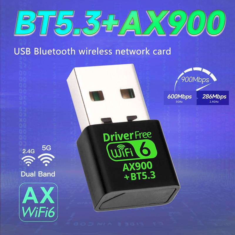 Ax900 Wifi 6 USB Bluetooth 5.3 Adapter 2in1 Dongle Dualband 2.4G&5Ghz USB Wifi Netzwerk Drahtloser Wlan Empfänger Treiberfrei