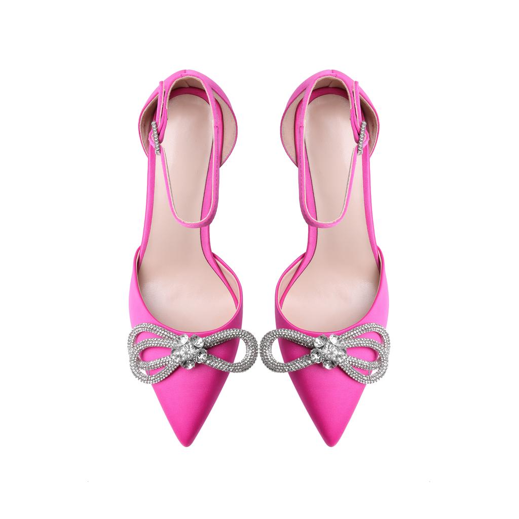 Spring /Autumn Women 'S Shoes Fashion Butterfly -Knot Narrow Band Bling Patchwork Cross -Tied Pointed Toe Pumps