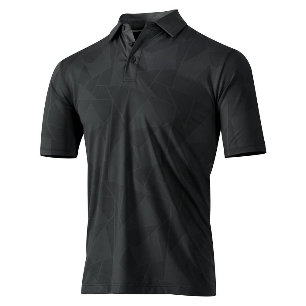 Island Green Mens Jacquard UV Protection Golf Polo Shirt