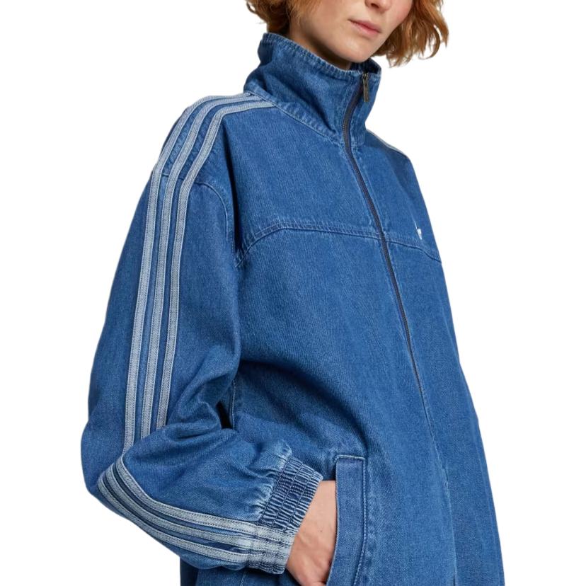 adidas Originals Adicolor Denim Adilenium 3-Stripes Track Top Comfortable Fashion Trendy Simple Sports Denim Jacket Women Tops JY2896