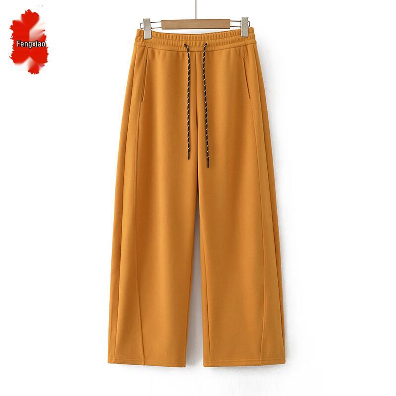 Fengxiao Women s Elegant High-Waist Wide-Leg Pants 2XL