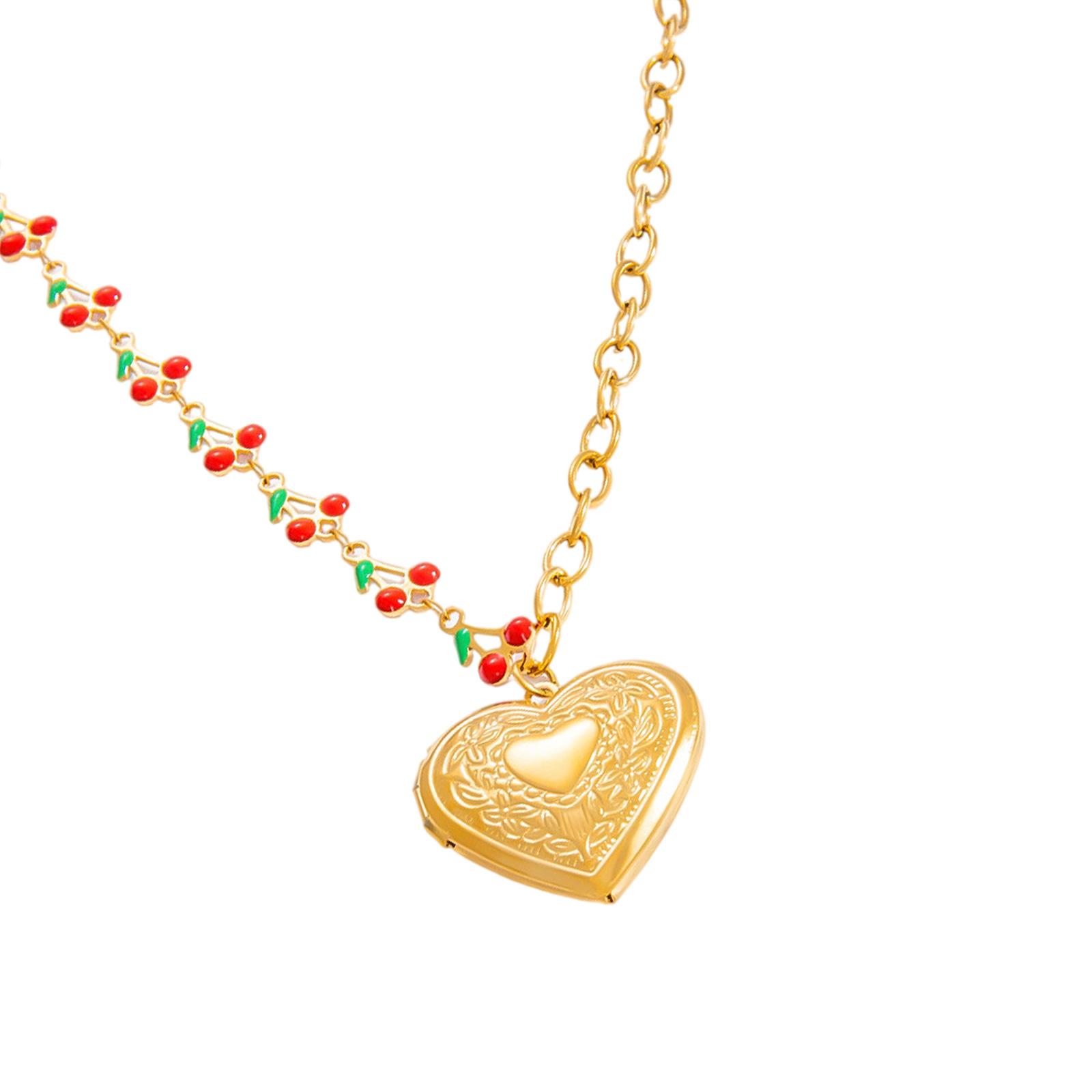 

Stylish Fruit Shaped Glass Pendant Necklace with Stainless Steel Chain Ideal for Women Seek Unique Accessories 33