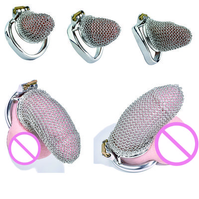 2023 Factory New Hot Sale Mesh Chastity Cage Lightweight Anti-escape Adjustable Cock Cage BDSM Strap On Dildo Penile Lock Ring