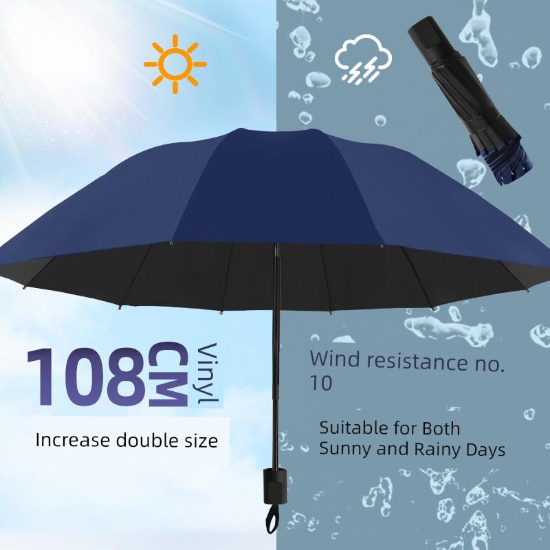 New Thickened Extra-Large Umbrella, Reinforced and Enlarged, Foldable Sunshade Umbrella for Students, Suitable for Men and Women, for Two or Three