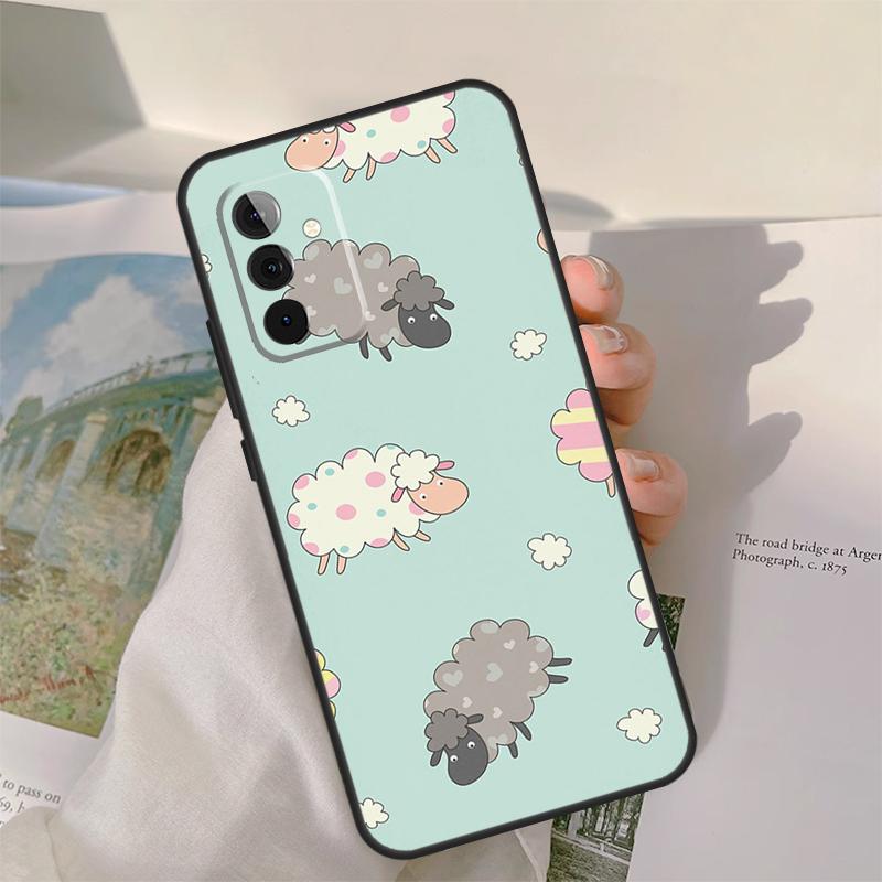 Cute Sheep Case For Samsung Galaxy A13 A33 A53 A34 A54 A14 A15 A16 A26 A36 A56 A12 A32 A52 A06 A35 A55