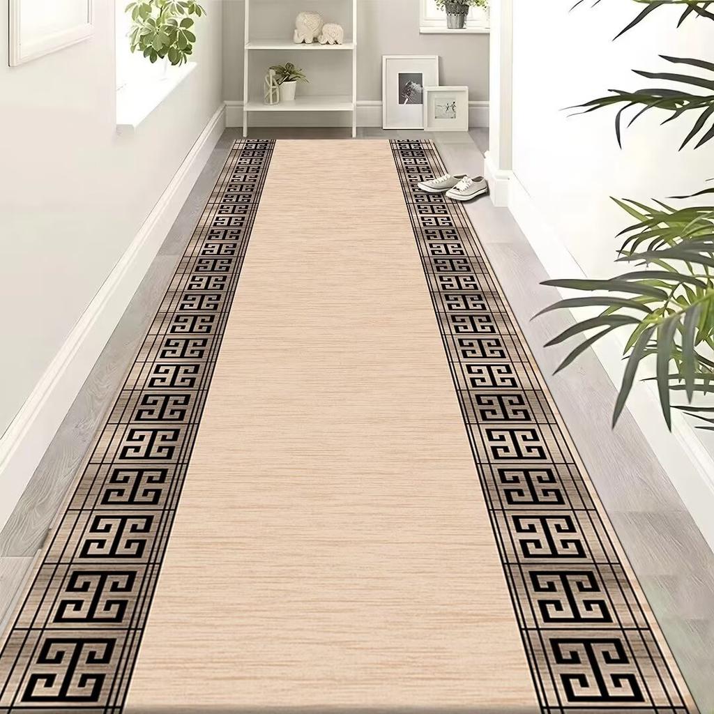 Luxury Golden Long Corridor Carpet Non-slip Washable Hall Runner Carpets Stairway Rug European Style Aisle Carpet Customizable
