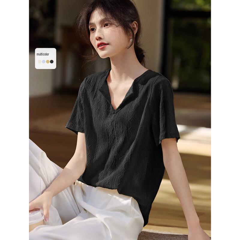 XWI Women s Textured Hollow Short Sleeve T-shirt S