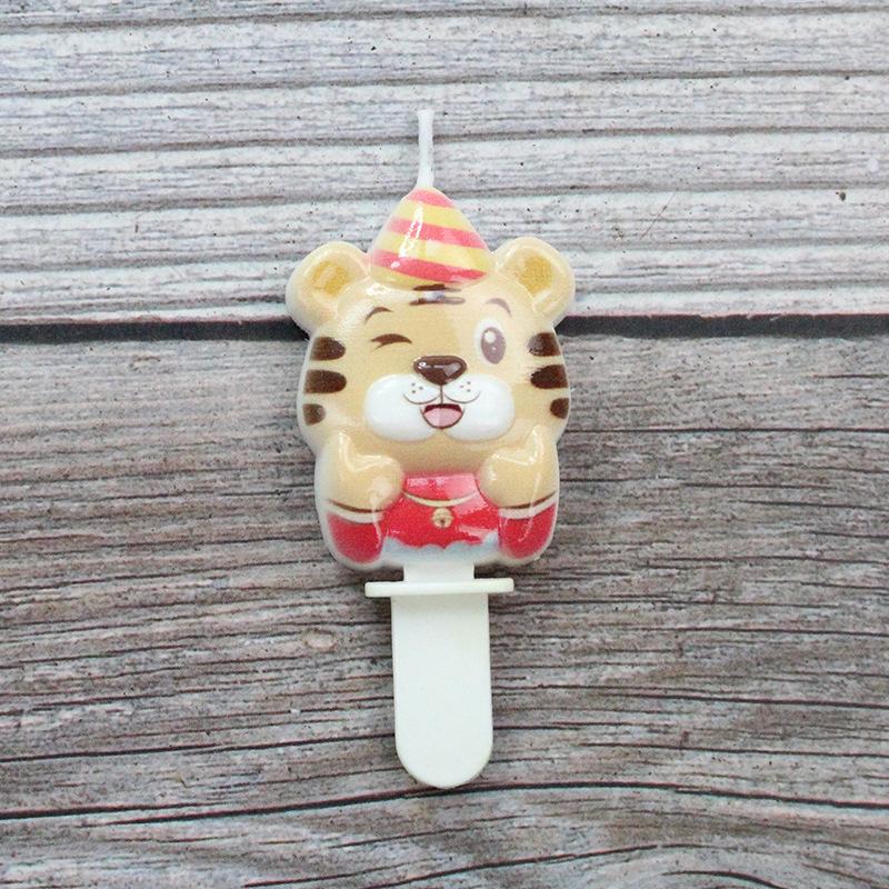 New Product Little Tiger Birthday Candle Cartoon Zodiac Sign Tiger Baby Birthday Party Animal Cake Decoration Ornament