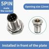 M12 Flange Mounting Sensor Connector  Front/rear Panel Waterproof Male&female Plug Screw Threaded Coupling 4 5 8Pin  Connectors