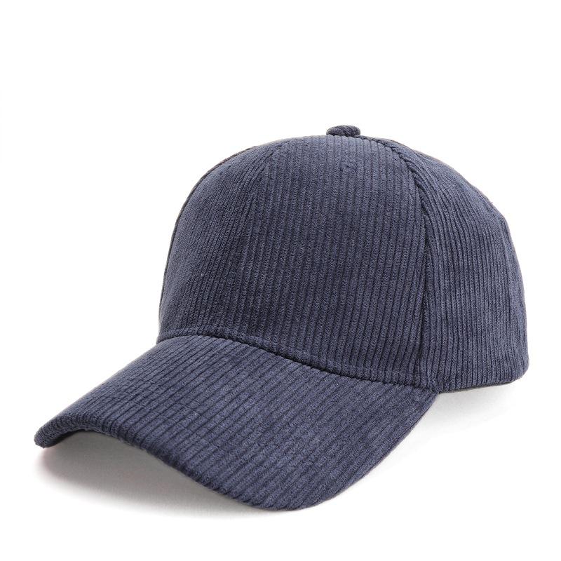 Șapcă de baseball unisex versatilă în stil coreean din catifea corduroy - Modă toamnă/iarnă, vârf dur solid cu cozoroc scurt, casual cu cozoroc curbat