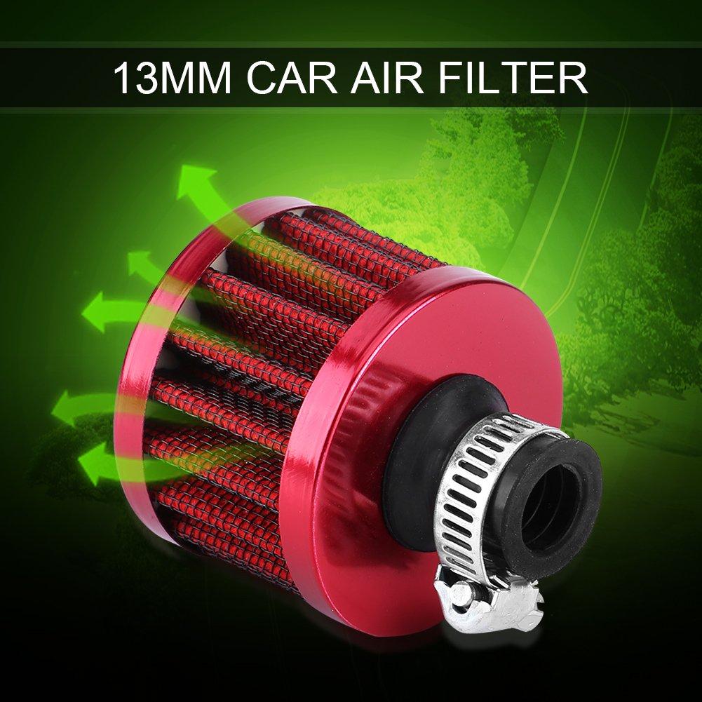1 * Air Filter, Breather Filter 13mm-Qiilu Air Filter Air Intake Filter Kit 57 * 50mm 13mm Universal (Red Color)