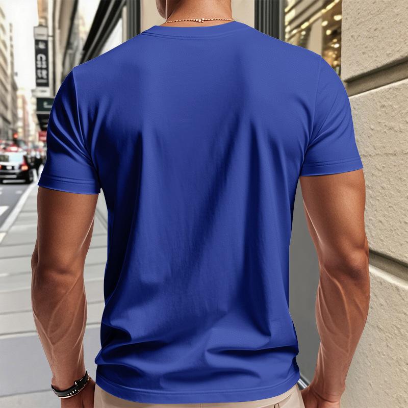 American Style Summer Quick Dry Mens V Neck Short Sleeve T Shirt