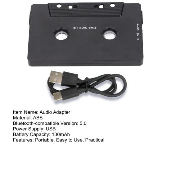 Bluetooth-kompatibler Audio-Adapter Einfach zu bedienen USB Wiederaufladbar Universeller Auto Drahtloser Kassettenkonverter Musik-Player
