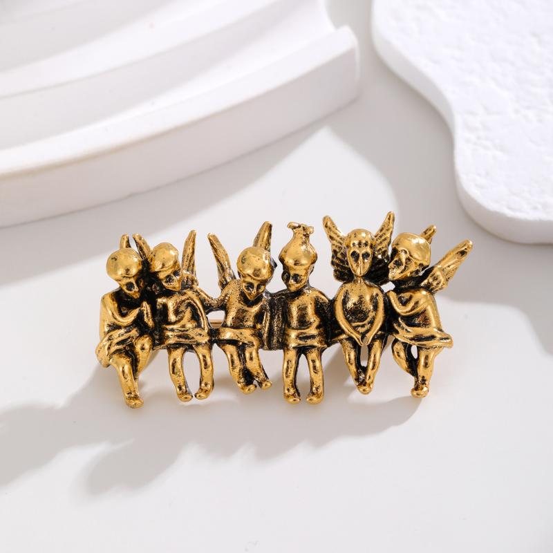 Vintage Baroque Angel Exquisite Design Brooch Pin For Women Girls Classic Unisex Badges Jewelry Accessories Gift