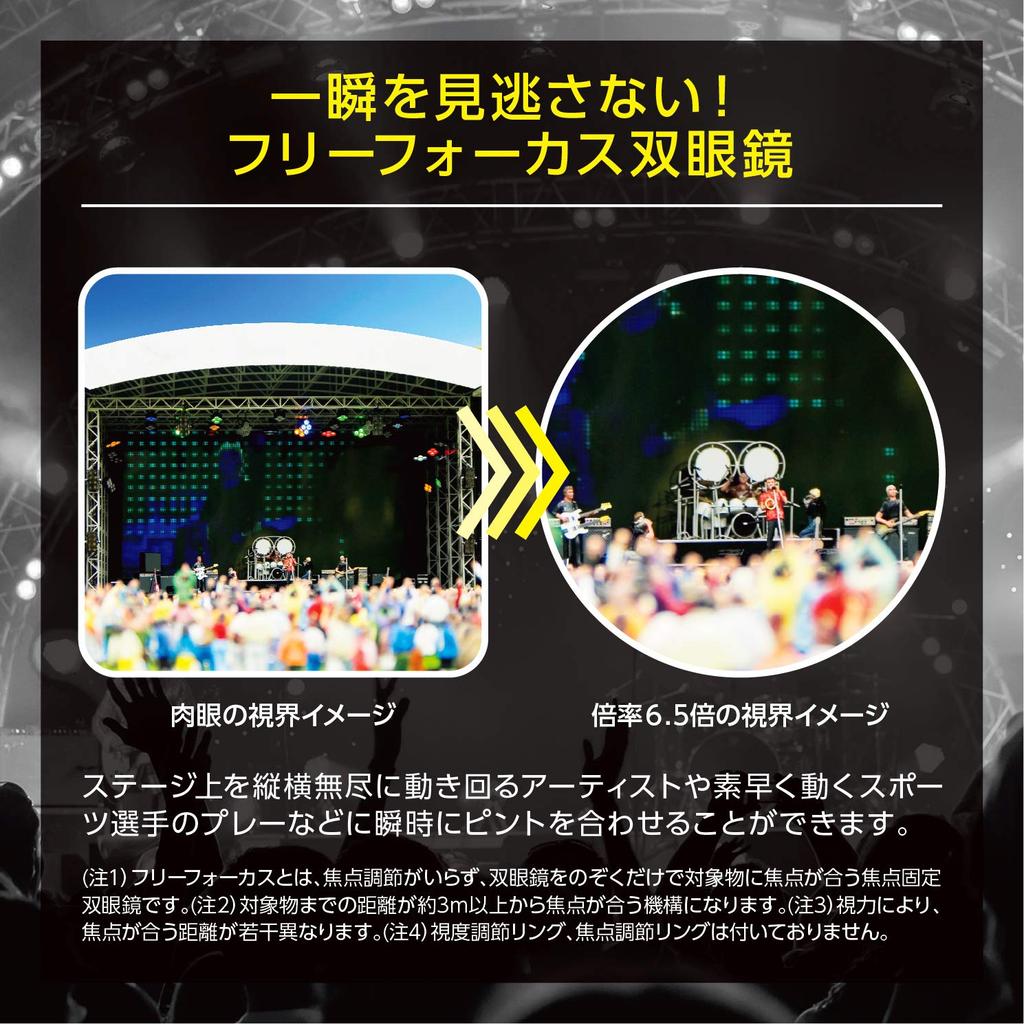 Raymay Fujii Free RXB378B Binoculars, Focus, 6.5x18, Black,