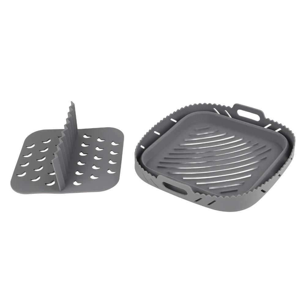 Non-Stick Silicone Baking Pan With Divider Air Fryer Pan Durable Silicone Baking Mat Air Fryers