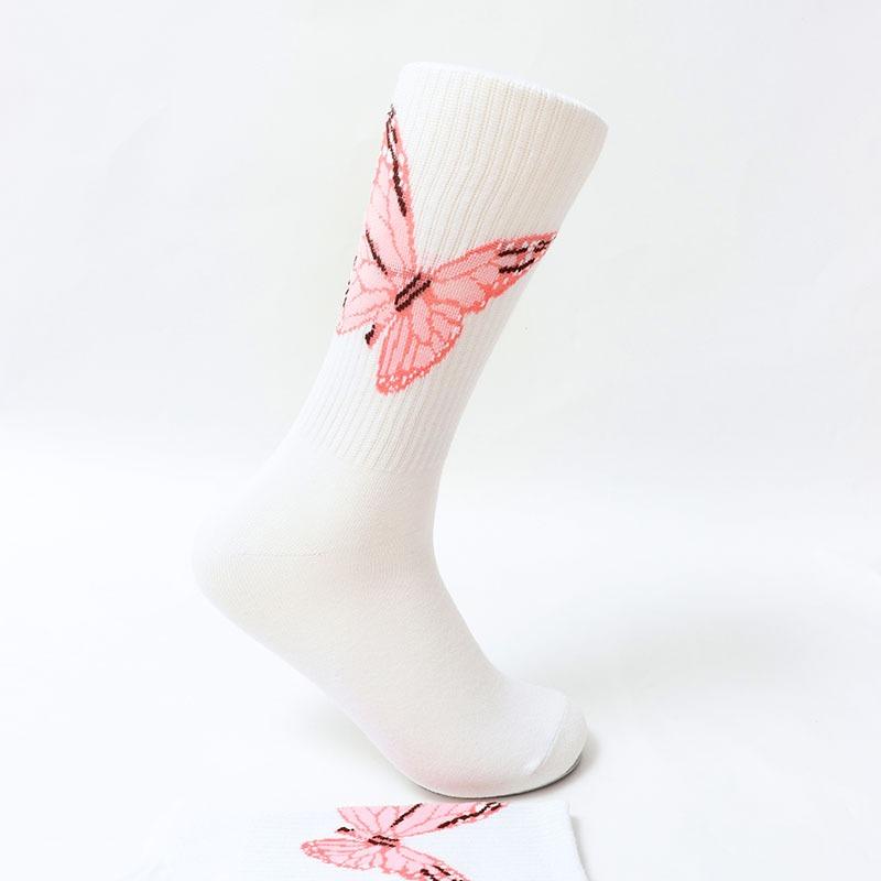 Calzini medi di cotone sportivi da donna Spring Street con farfalla