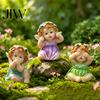 Small Shelf Decor Items Garden Fairy Figurine, Hand-Painted Resin Statue with Wings, Indoor Outdoor Yard Birthday Gifts for Kids Lawn Decor,