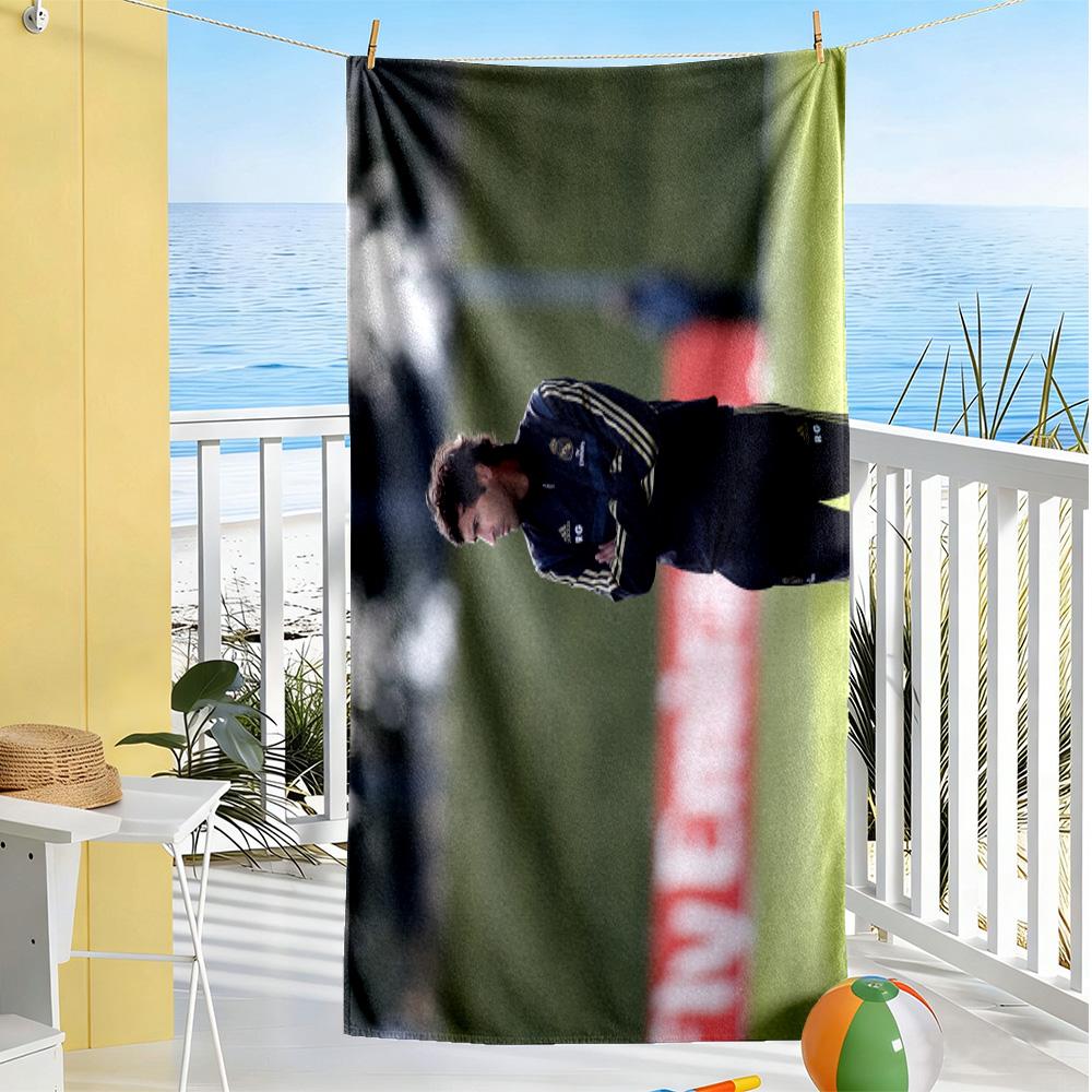 Golden Moment Soccer Beach Towel Soft Durable Quick-Dry Comfortable Lightweight Perfect for Traveling Yoga Camping and Swimming