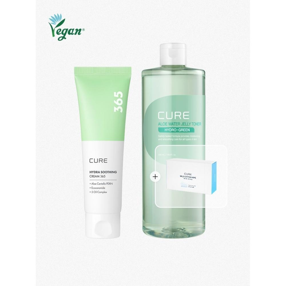 Kim Jeong Moon Aloe Cure Aloe Cica PDRN Barrier Cream & PHA Moisture Toner Set (500ml)