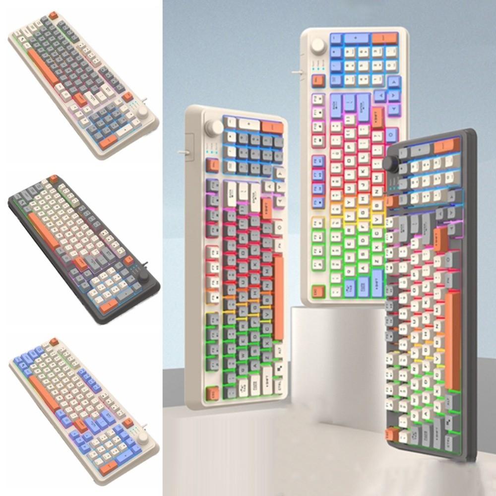 Adjustable Volume Wired RGB Light Keyboard K82 Wired Keyboard  Computer Peripherals