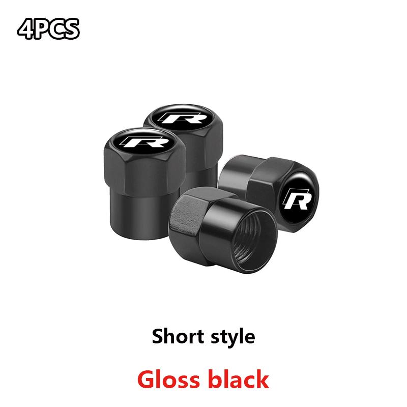 hijk1 4Pcs Meta Alloy Car Tire Valve Stem Air Caps Cover For VW Volkswagen Golf Polo Passat Tiguan Touran Jetta GTI Car Accessories