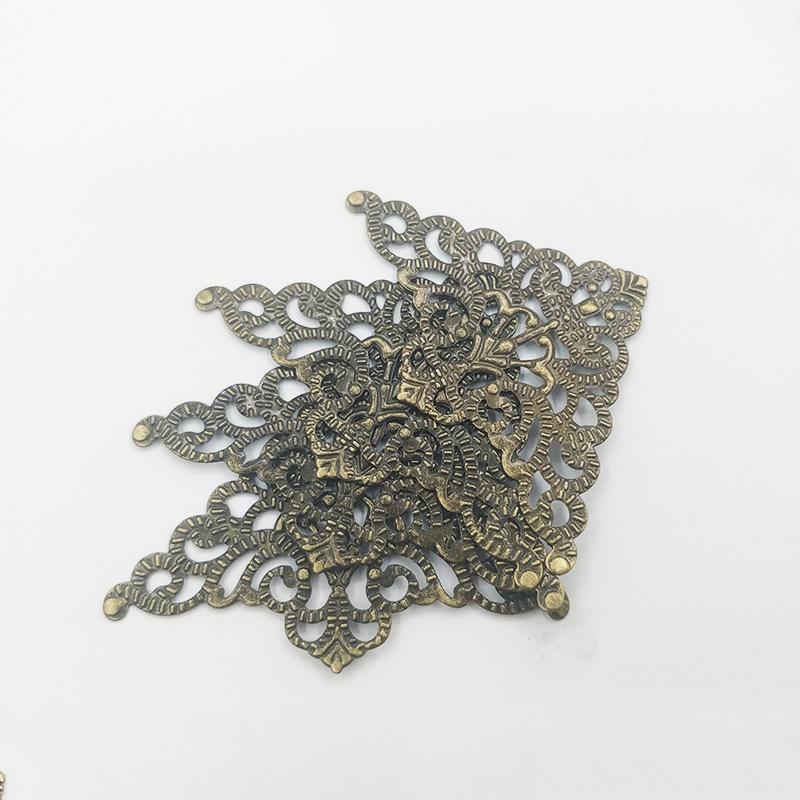 8PCS Hardware Accessories Decoration Wrought Iron Decoration Corner Antique Wooden Box Foot Leg Protector Notebook Decoration Co