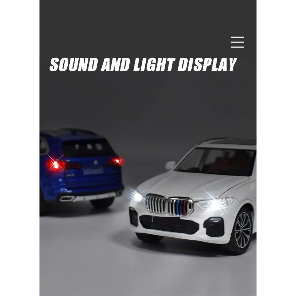 1/24 BMW X5 Legierung Druckgussmodell SUV Sound & Licht Serie Kinderspielzeug Geschenk für Kinder Geburtstagsgeschenk Trendiges Ausstellungsstück