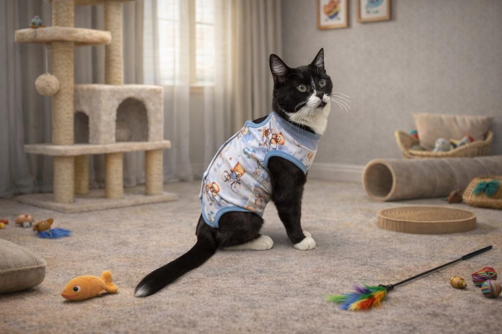 Postoperative Clothing for Cat Size Dog Apron Comfortable Cotton Teddy Bear